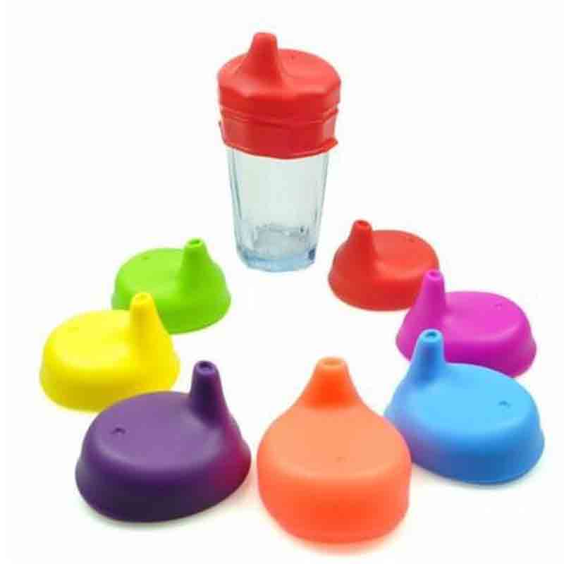 Børn baby sunde spirer genanvendelig silikone strækbar lækagesikker sippy låg sikkerhed gør enhver sippy gratis flaske fodring