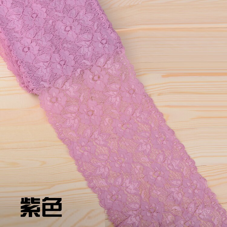Elastic Lace Ribbon Tape 16cm Lace Trim Fabric Embroidered White Lace Trimmings DIY Crafts Sewing Material Garment Accessories: Purple