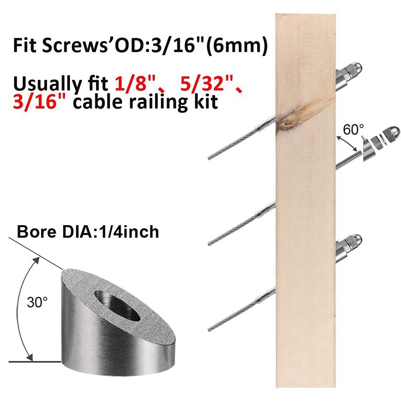 120Pcs T316 Stainless Steel 1/4 Inch 30 Degree Angle Beveled Washer with 120 Pack Stainless Steel Protector Sleeves