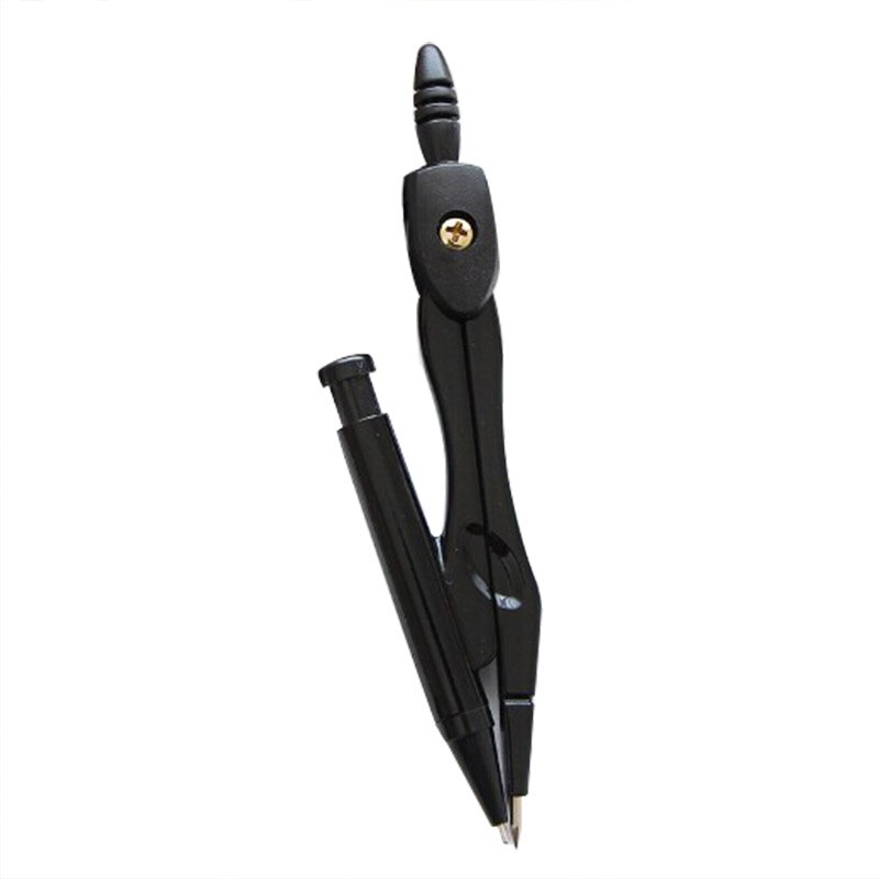 Compás de dibujo de lápiz mecánico de Metal negro para estudiante, papelería escolar