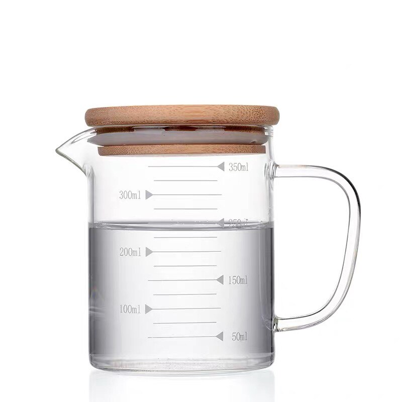 High Borosilicate Glass Measuring Cup Heat Resistant Measuring Glass Jug with Scale Milk Coffee Breakfast Cup Drinkware: 350ml