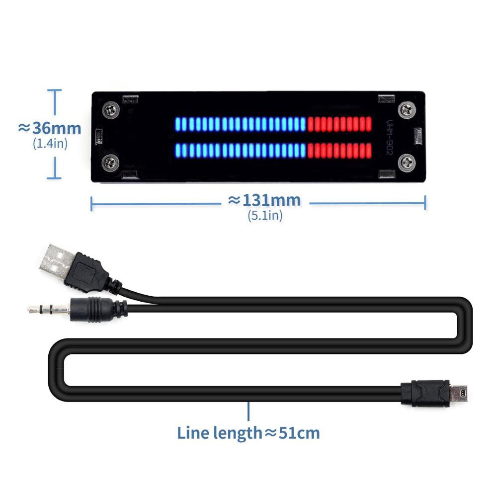 Vhm -902 mini dual 30- niveau indicator vu-meter stereo versterkerprint met agc-modus doe-het-zelfkit