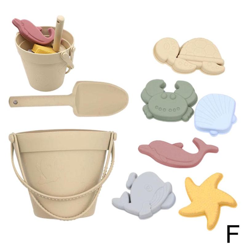 Children Summer Toys With Cute Animal Model Ins Seaside Beach Toys Rubber Dune Sand Mold Tools Sets Baby Bath Toy Kids Swim Toy: F