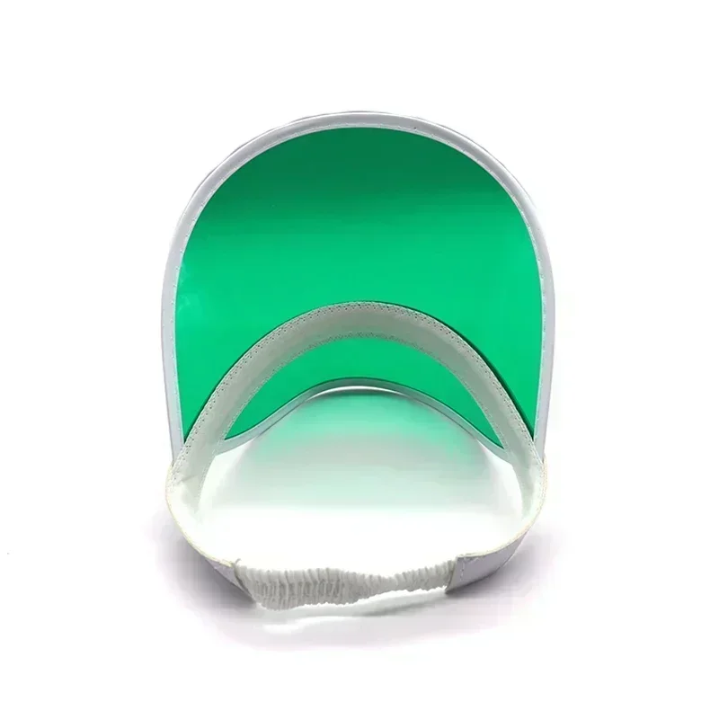 Outdoor Casual Green Color Transparent Anit-uv Plastic Face Sun Shield Hats Sun Visor Hats Golf Cap Rain Hat