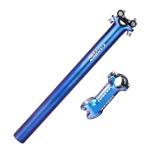 TOSEEK 3K farbwechsel Kohlenstoff Faser Fahrrad Sattelstütze Superlight MTB Rennrad Radfahren Sitz Post Teile 27.2/30.8/31,6 x350/400MM: Seatpost und Stengel