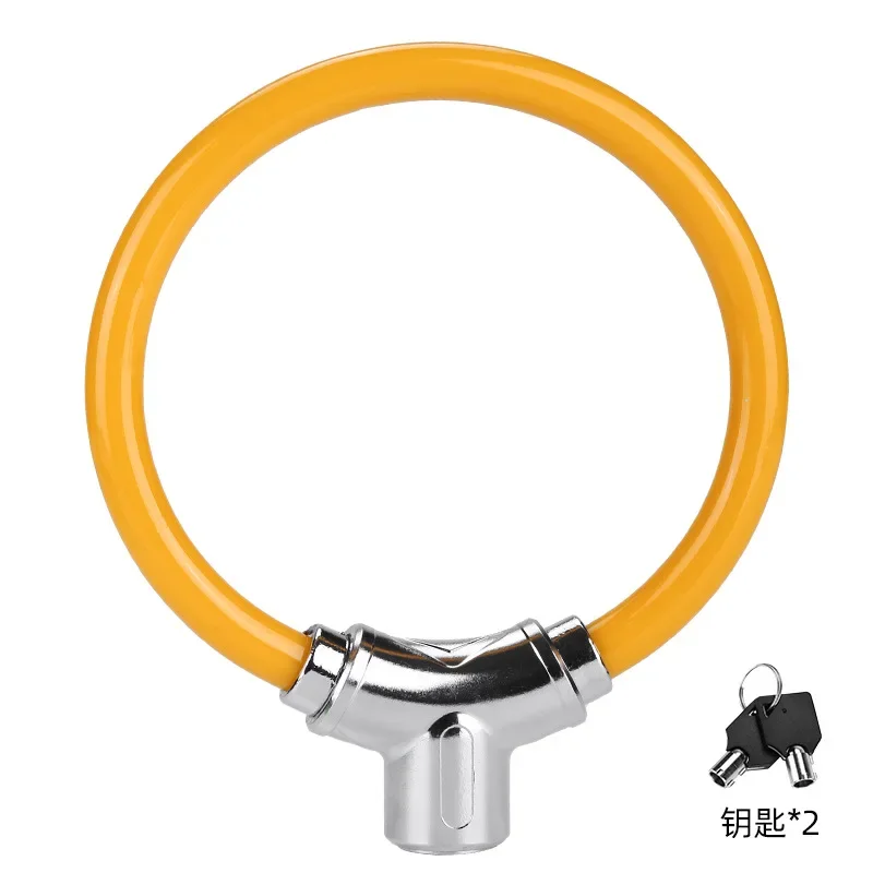 Bike Lock Thick Steel Cable & Alloy Ring Cut-Resistant Waterproof for Mountain/Road/E-Bikes Bicycle Accessories Sports cycling: Orange