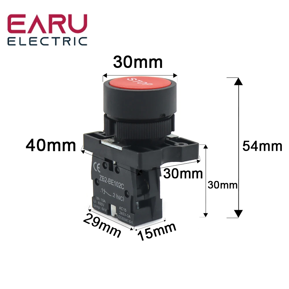 22Mm Start Stop Knop Met De Pijl Symbool XB2 Platte Touch Schakelaar Knop Momentary Button Switch Plastic Rood/groene Push Knoppen