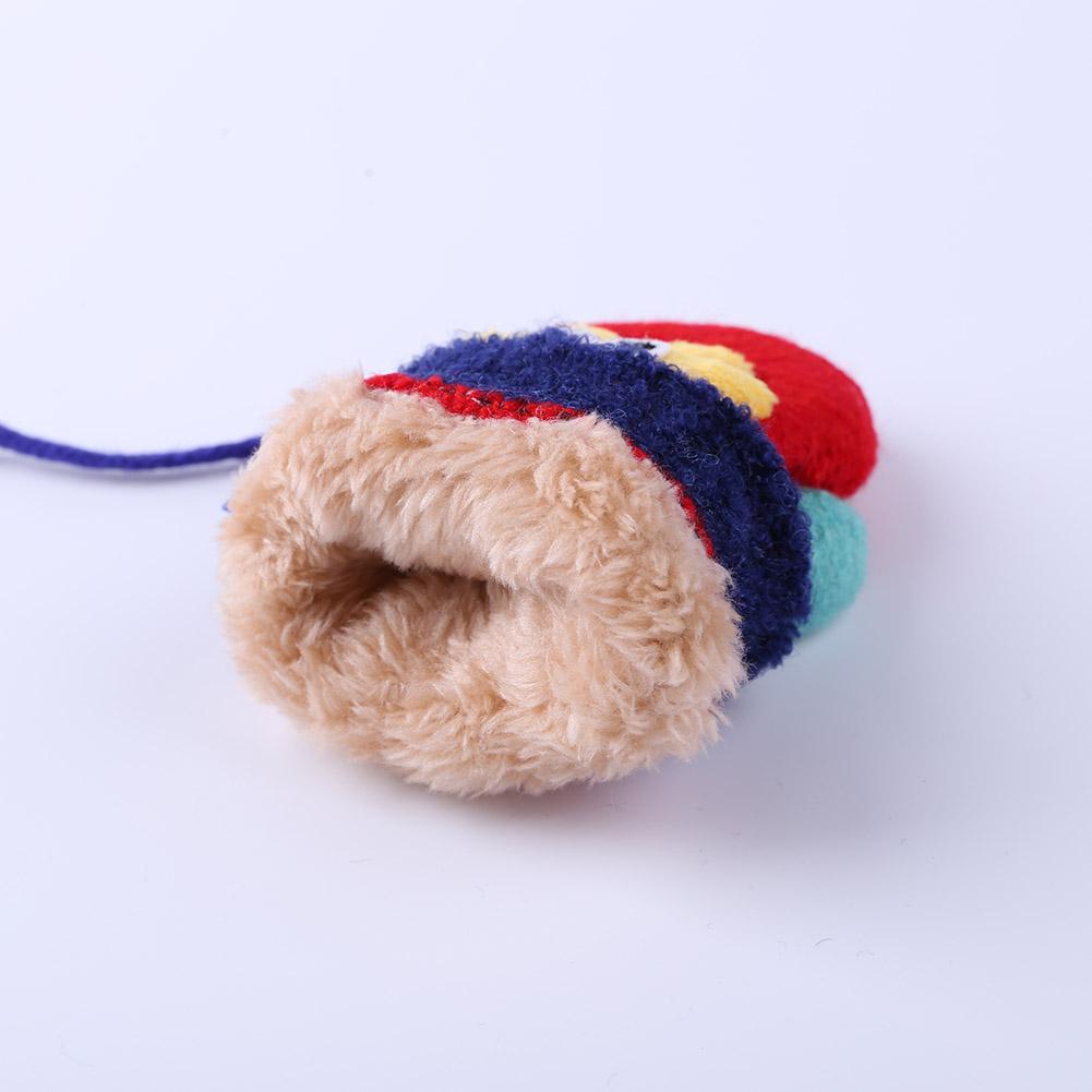 1 Pair Children Cartoon Gloves Thicken Imitation Lamb Fleece Autumn Winter Warm Girls Boys Apparel Accessories
