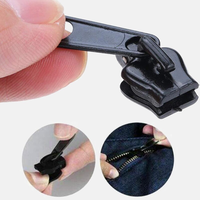6 Pcs / set 3 # Universal Instant Fix Zipper Repair Kit Replacement Zip Slider Teeth Rescue Zippers For Sewing