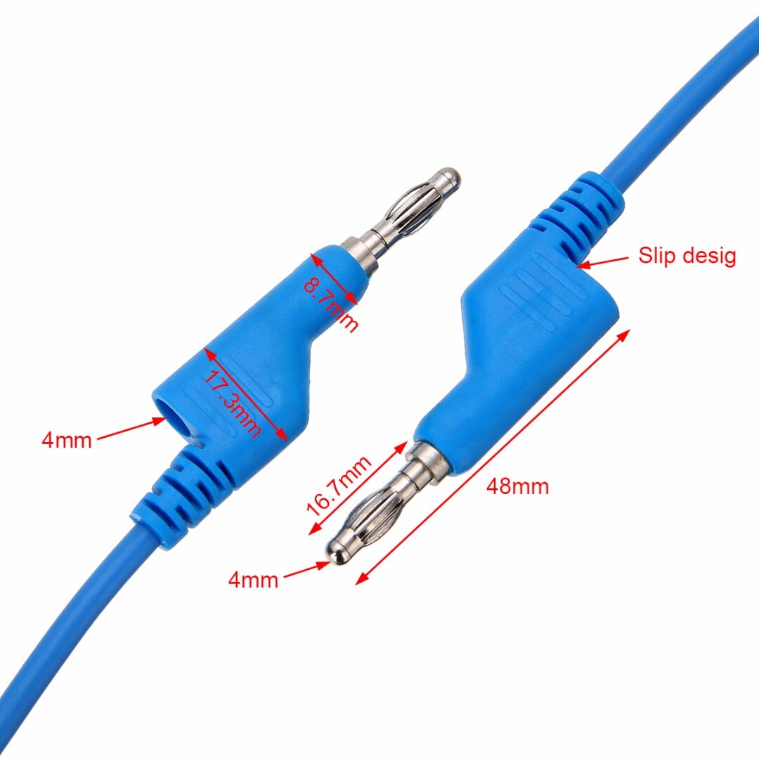 4pcs/set 1M Test Cable Lead Double Ended Banana to Banana Plug Soft Silicone Test Leads Cable 4mm 15A for Multimeter Measure