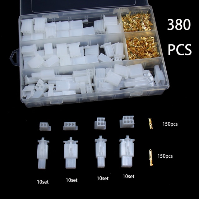 2 3 4 6 Pin Ectric Motorcycle Wire Faston Automotive Connectors Male Female Terminals For Motorbike Ebike Car Quick Cable Crimp: 380PCS