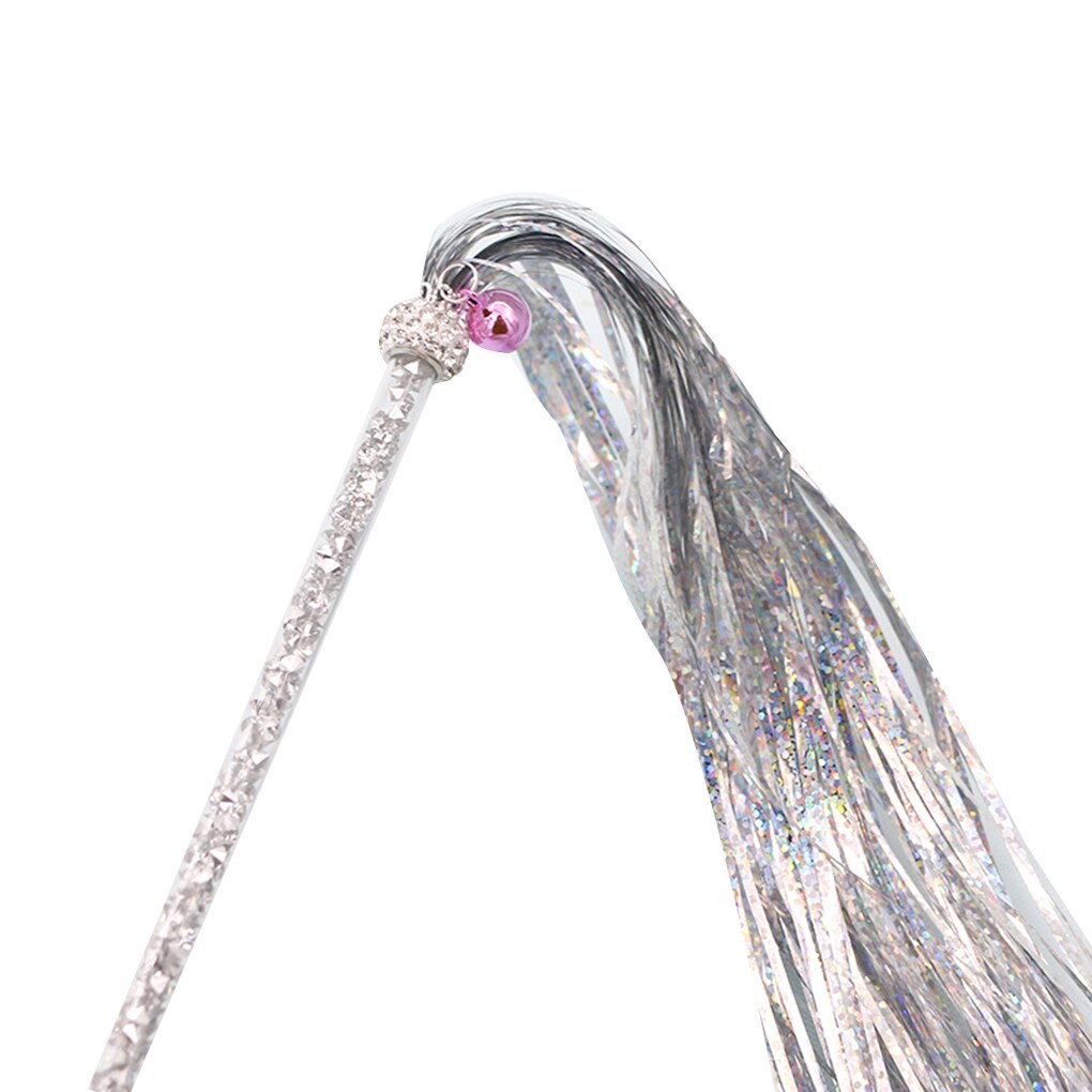 Acryl huisdier teaser speelgoed grappige interactieve lange papieren kwast speelgoed glinsterende glimmende huisdier stok toverstaf: No4