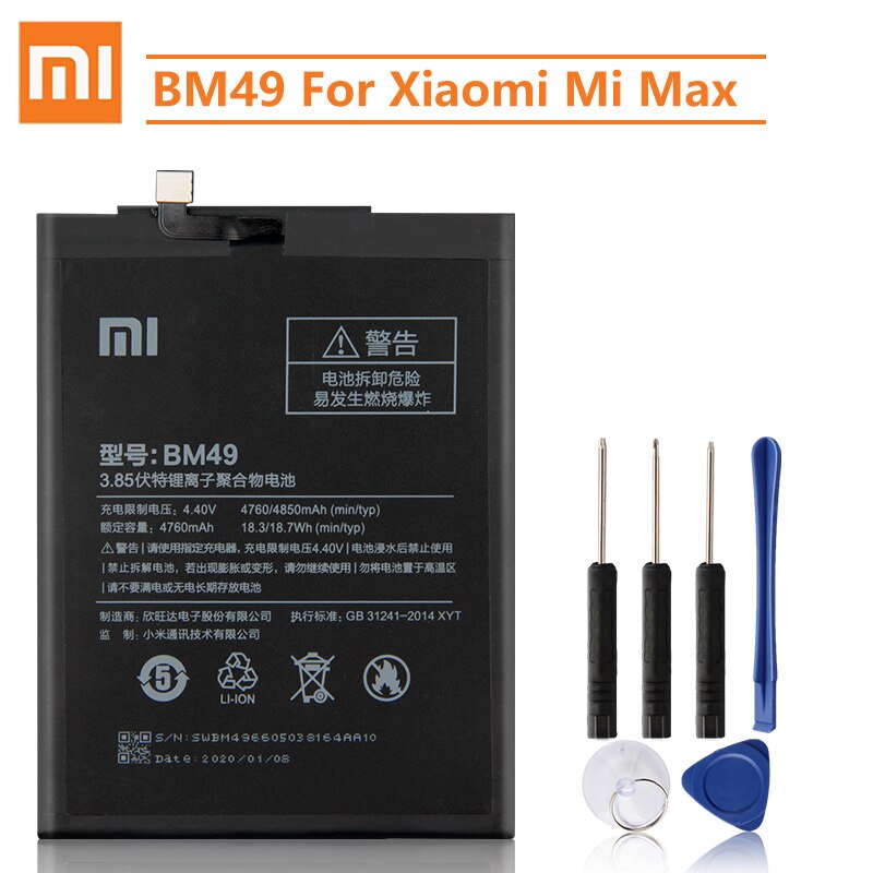 Xiao Mi Original Ersatz Batterie BN31 BN20 BM49 BM4E Für Xiaomi Mi 5X Mi5X A1 Redmi Hinweis 5A Mi 5C mi Max Mi Pocophone F1: BM49-MiMax