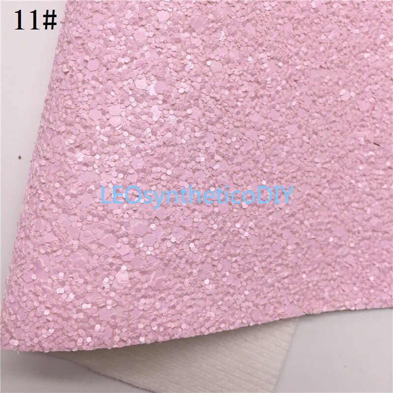 LEOsyntheticoDIY Neon Chunky Glitter Vinyl Fabric Sheet Felt Backing Synthetic Leather Faux Vinil DIY A4 SIZE R033A: 11