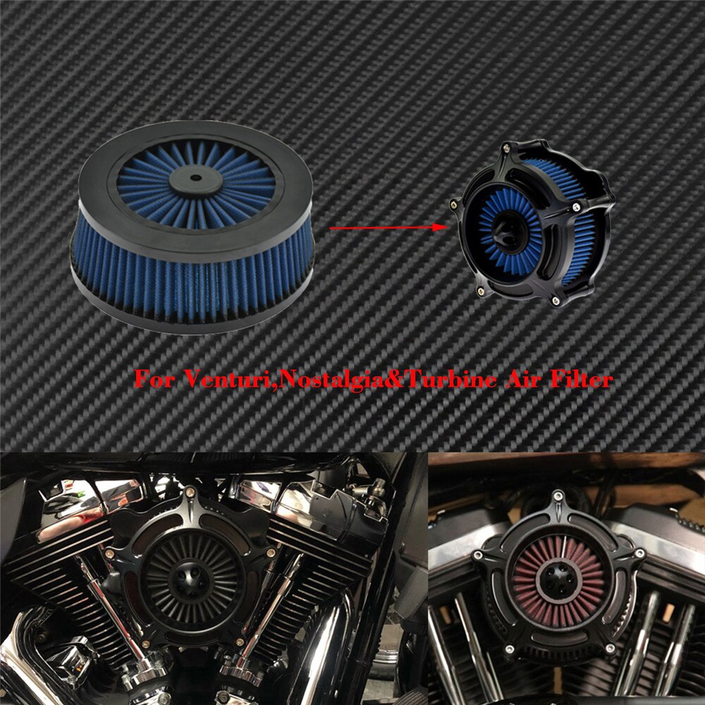 Motorcykel udskiftning luftfilter indtag filter system indre element grå / rød / blå til harley sportster touring softail dyna: Luftfilterelement 3