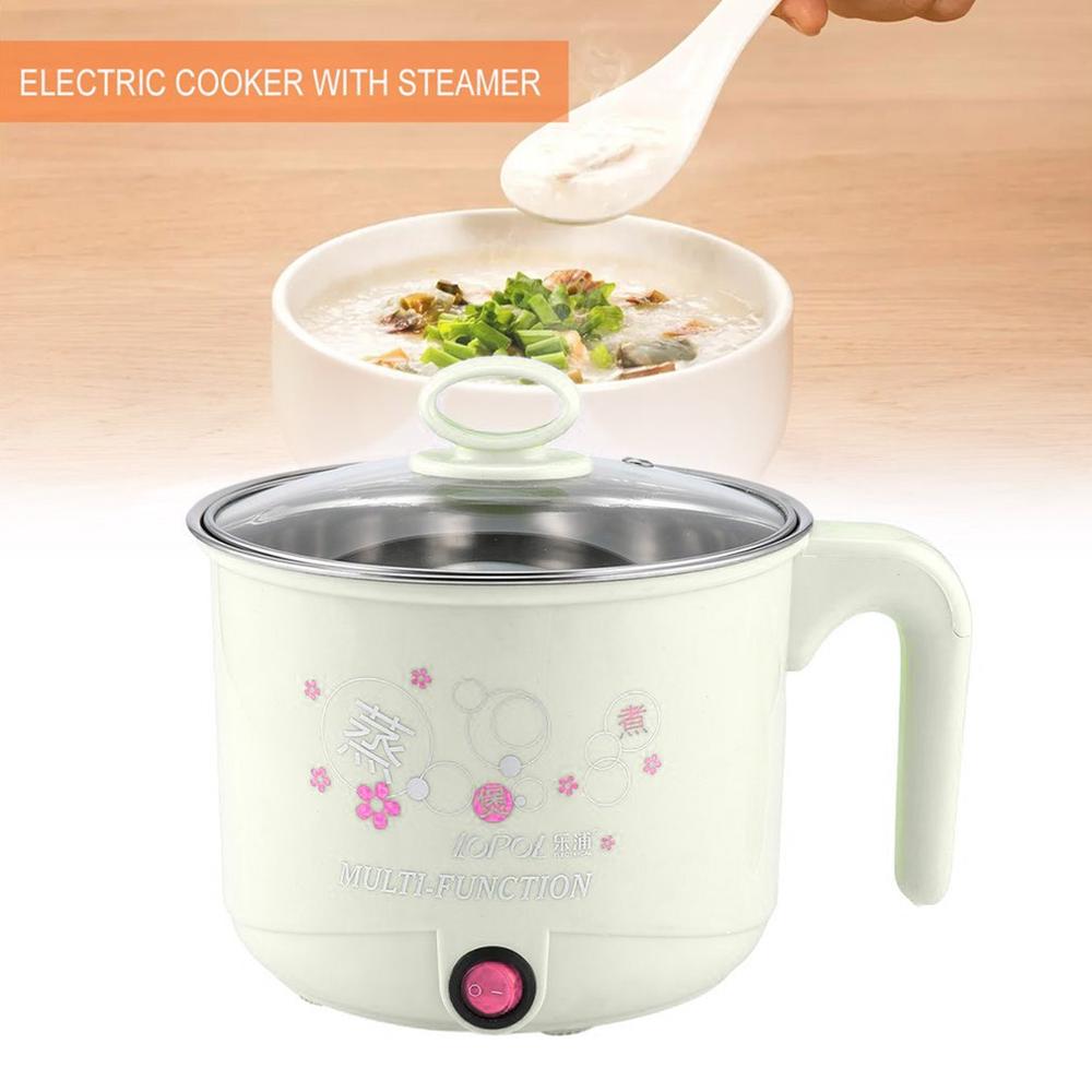 1.8L Multifunction Stainless Steel Electric Cooker with Steamer Pot Noodles Pots Rice Cooker Steamed Eggs Pan Soup Pots