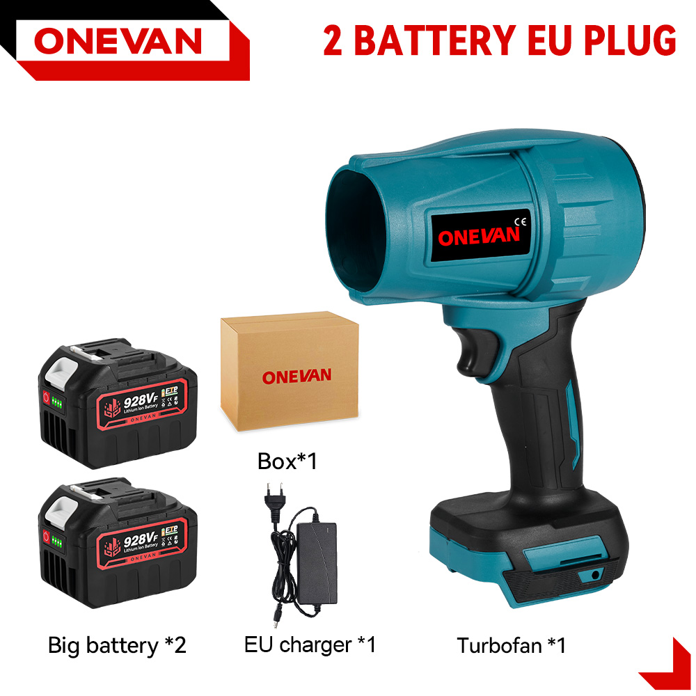 ONEVAN – ventilateur à Jet Turbo sans balais 200 M/S, 2000W, souffleur d'air électrique portatif sans fil, outil de dépoussiérage et de neige pour batterie Makita 18V