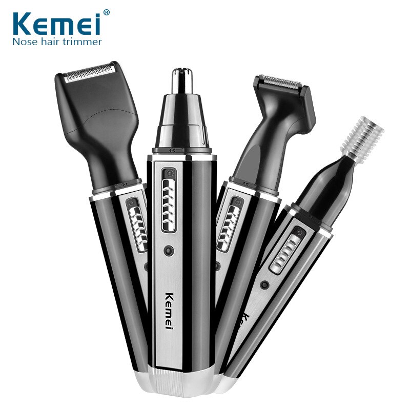 Kemei 4 in 1 Nose Hair Beard Eyebrow Rechargeable Electric Trimmer Electric Nose Trimmer Ear Shaver Hair Cliper