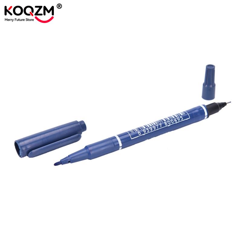 1pc 3 Farben dauerhaft Farbe Marker Stift Zwilling Tipps Verdoppelt geleitet Haken Linie Für CD DVD Medien Rabatt Schnell-trocknen Schreiben Stifte