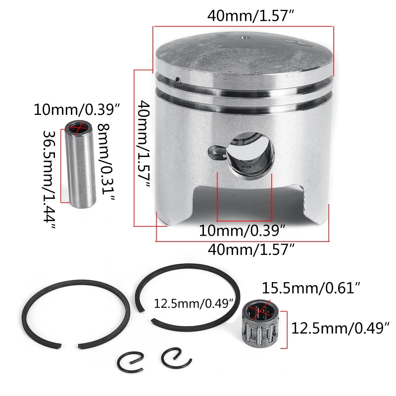 Juego de pistones para Mini Moto de 2 tiempos, anillos de pistones, pines, 40mm/44mm, 47, 49cc