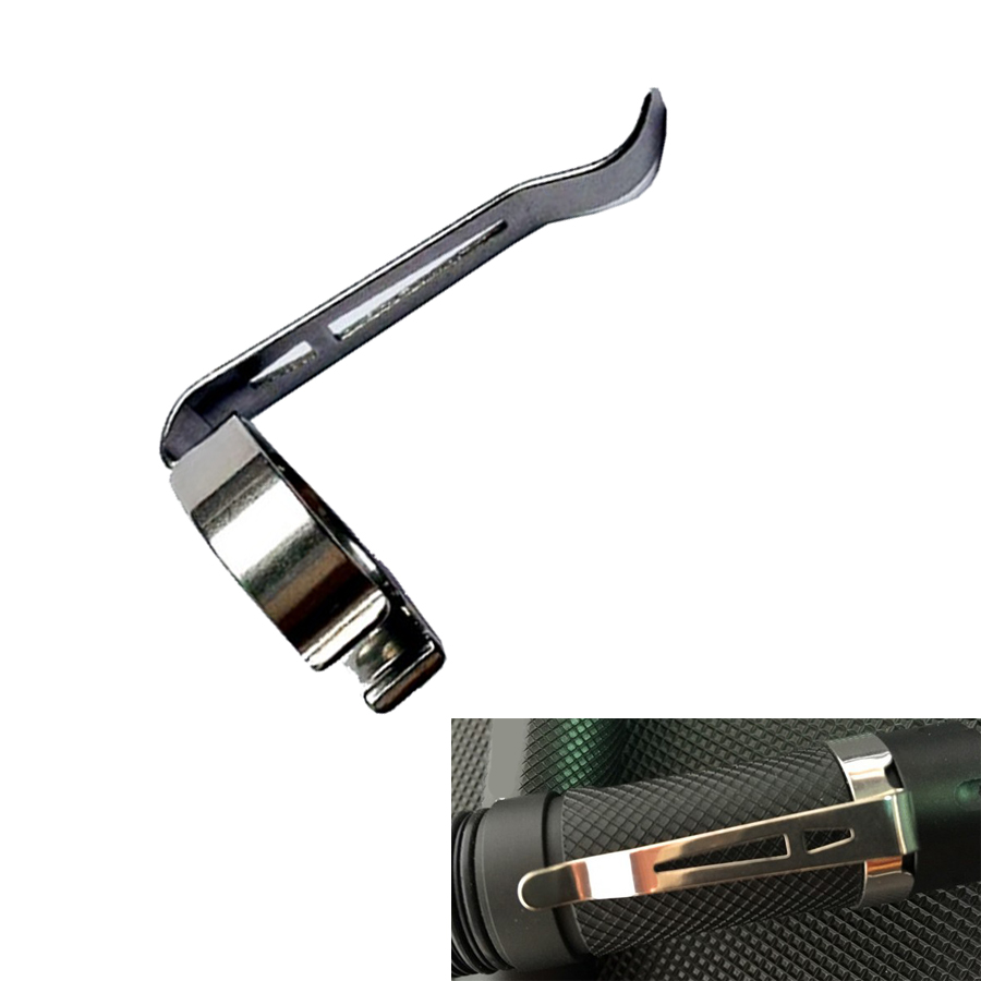 Abrazadera de acero inoxidable plateada para linterna, soporte de montaje para bolígrafo, diámetro del cuerpo de la linterna de 20mm a 24mm, accesorios de iluminación