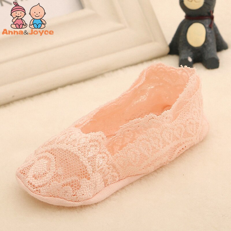 5pairs/lot Baby Girl Lace Socks Shallow Mouth Invisible Traceless Elastic Boat Focks Feet Slip Silicone