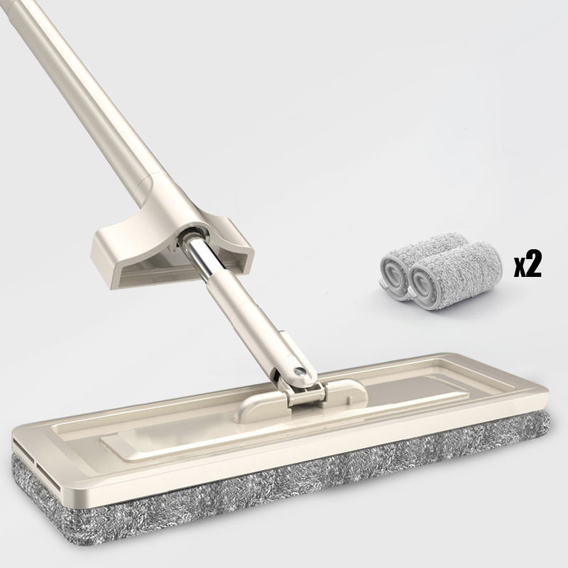 Serpillière magique autonettoyante 32cm, serpillière plate rotative en microfibre pour le lavage du sol, outil de nettoyage à domicile, accessoires de salle de bains: mop cloth-2Pcs