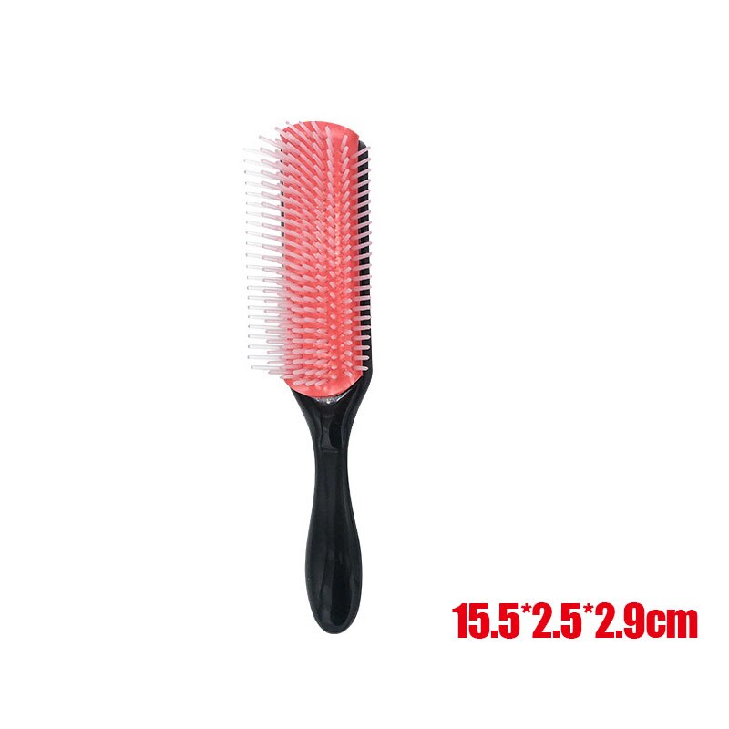 9-Rijen Detangling Hair Brush Denman Ontklitter Haarborstel Scalp Massager Rechte Krullend Nat Haar Kam: S