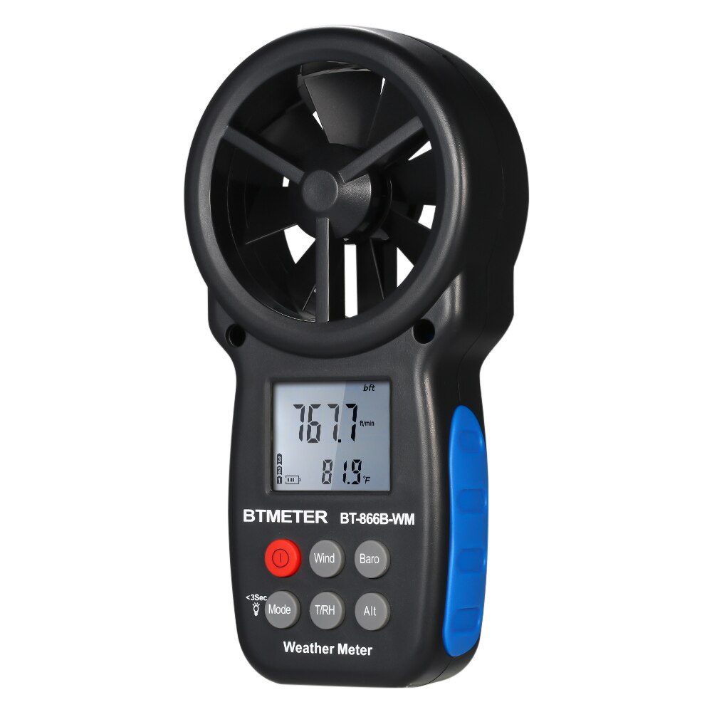 KKMOON Digital Anemometer Thermometer Wind Air Speed Gauge Meter Windmeter Temperature Tester Poratable Measuring