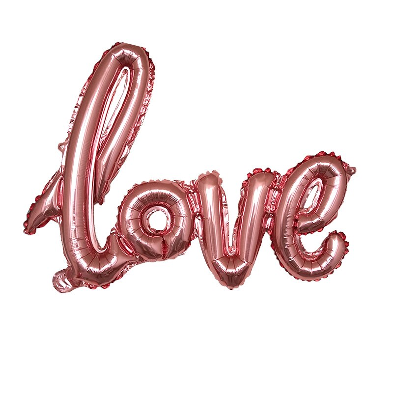 1set Rose Gold linking Hello Letter Foil Balloons Baby Shower 1st First Happy Birthday Party Decoration Balloons Air Globos: Rose GOld Love