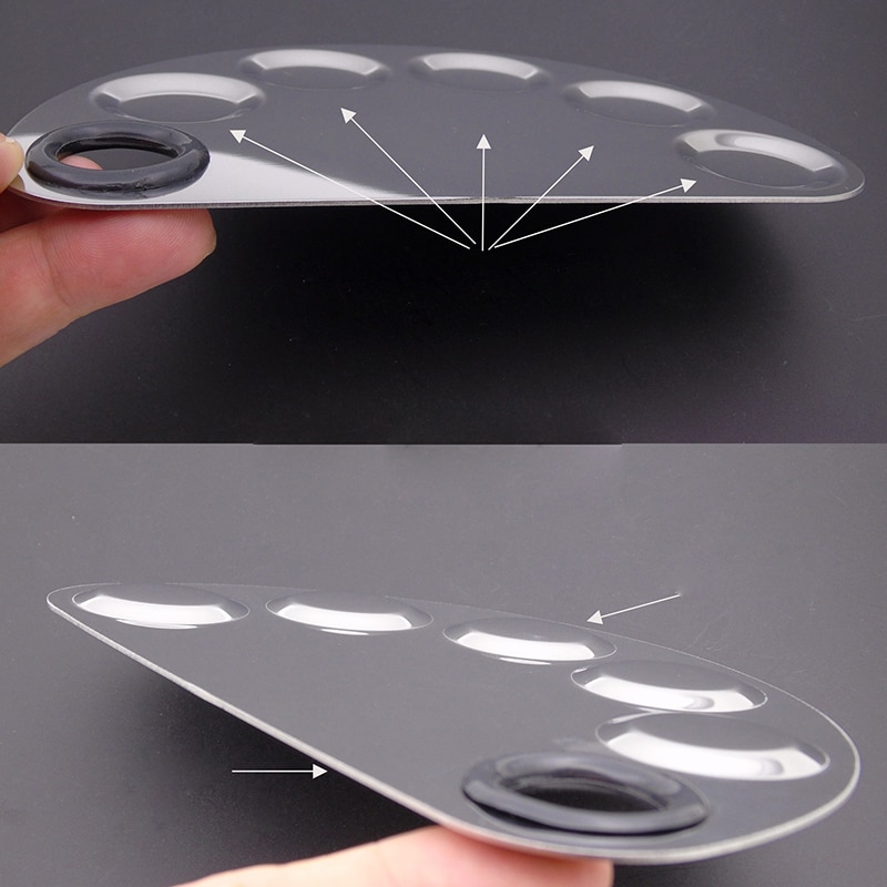 Paleta de mezcla de pigmentos cosméticos de cinco agujeros, paleta de sombras de ojos de acero inoxidable, paleta de arte para maquillaje, paleta, espátula, herramientas cosméticas