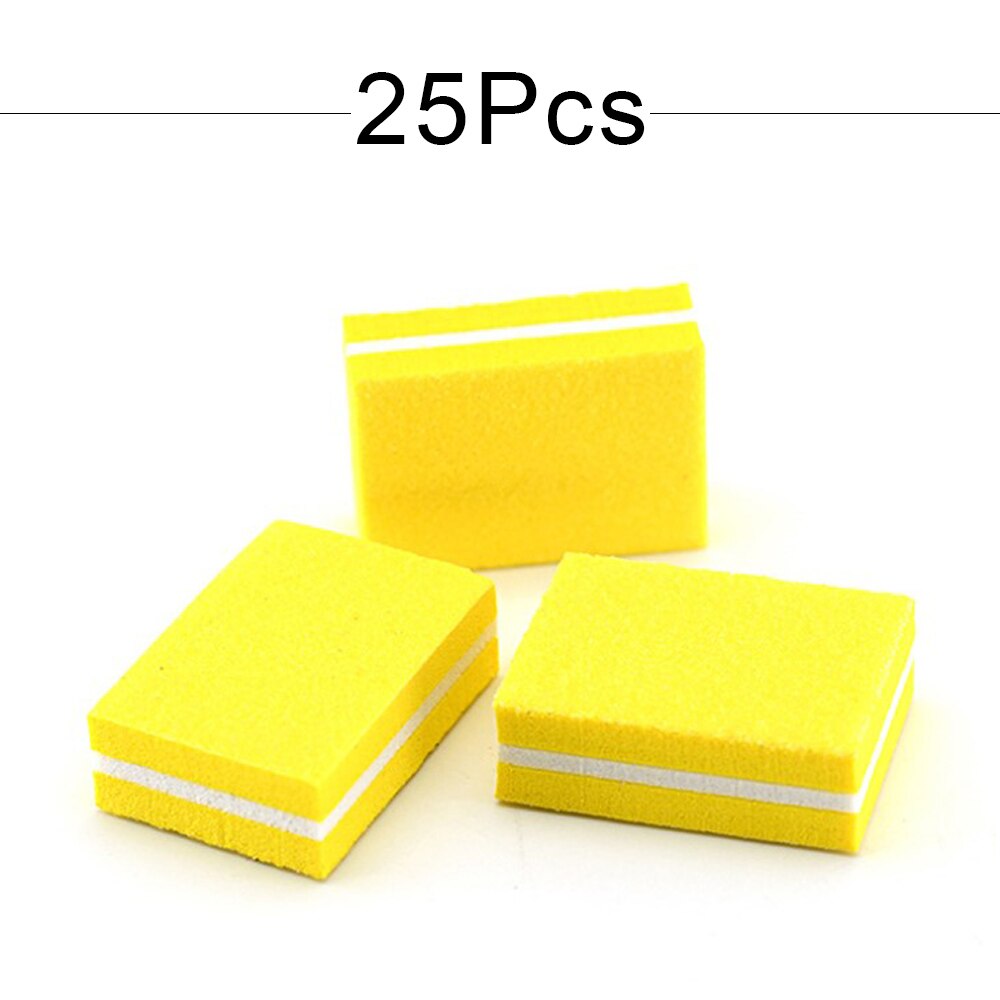 Mini bloques de limado de uñas para manicura , bloque de pulido de uñas de esponja colorida, lijado 100/180, 10/25/50 piezas: Plata