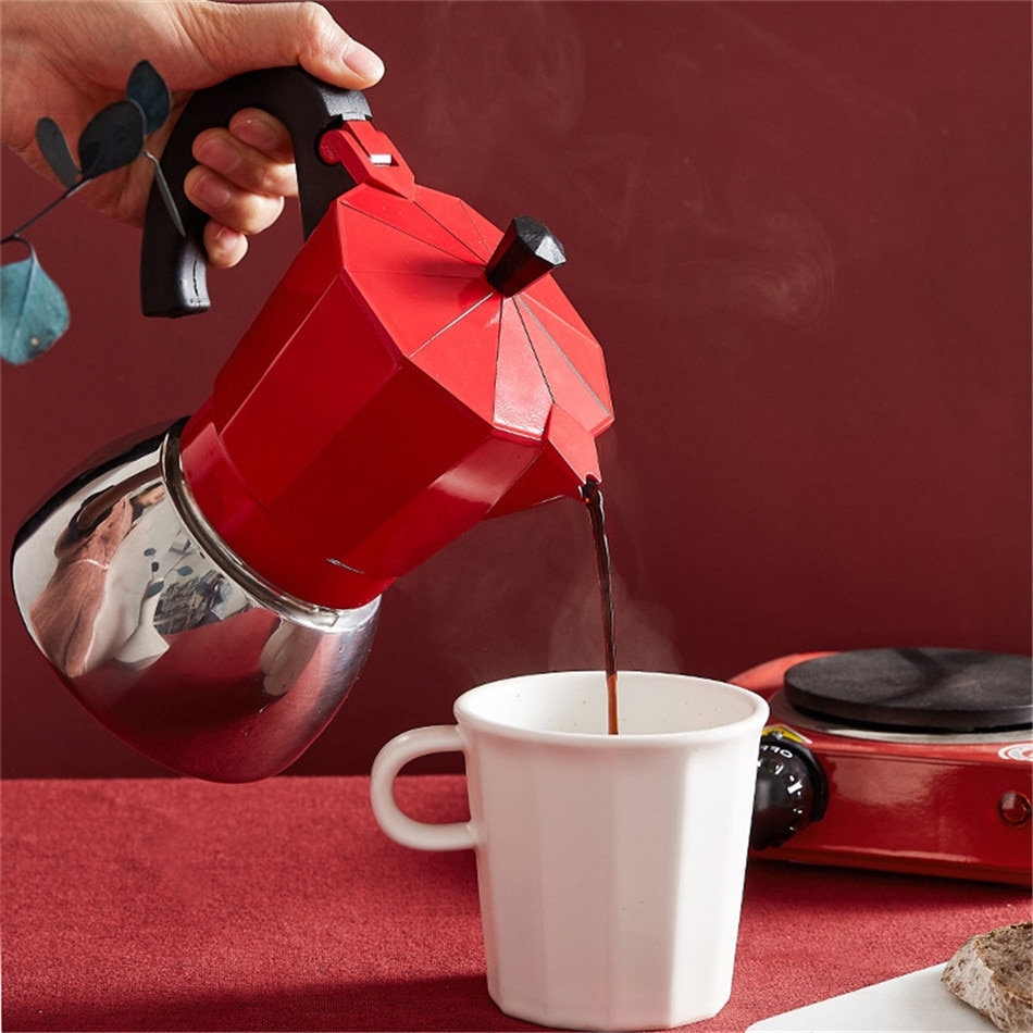 Ttlife aluminium mokka kaffekanne italiensk kaffetrakter bærbar kaffekoker kjøkken kaffekanner