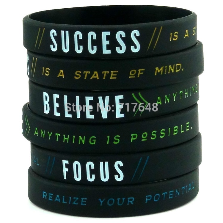 Bracelets bracelets en silicone succès | Focalisation, et motivation, 1 pièce,