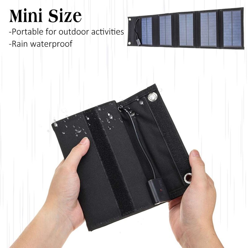 15W Solar Panels Folding Sun Power Solar Cells Charger 5V 2A USB Output Devices Portable for Outdoor Camping Car
