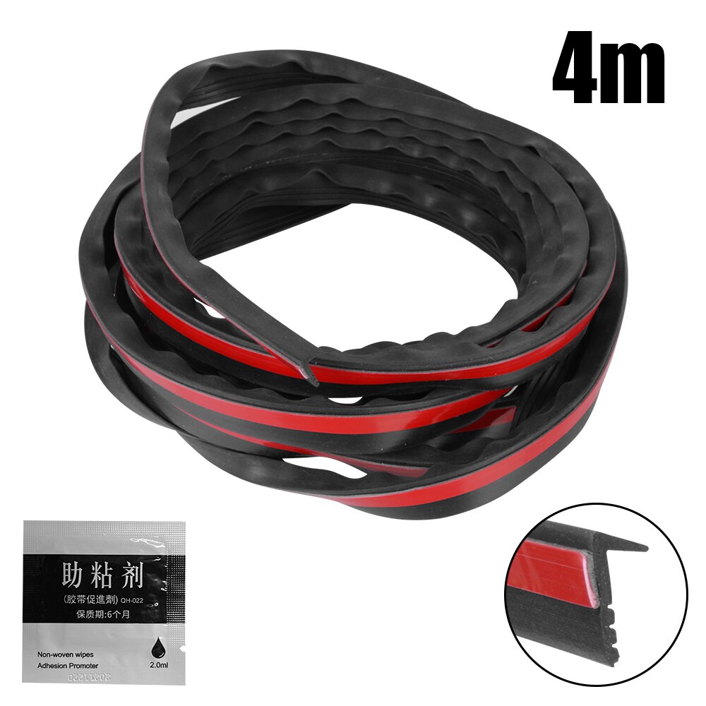 Auto Side Window Afdichtstrip Auto Rubber Side Window Filler Geluidsisolatie Tochtstrip Auto Raam Afdichting Strip V Vorm: 4m