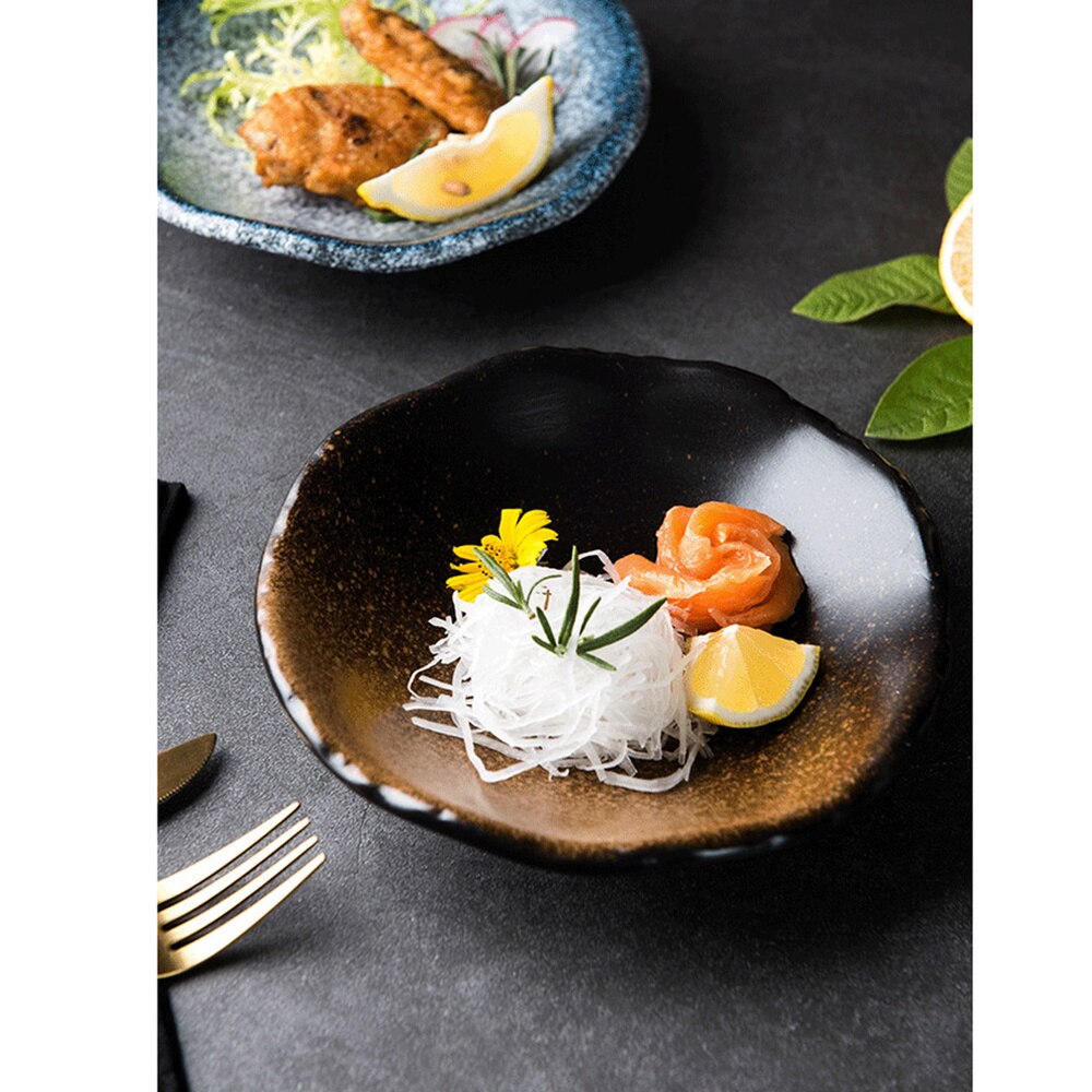 1pc japansk stil keramisk middagstallerken frukt matbrett servise til restauranthotellets kjøkken (stil 5): Bilde 3