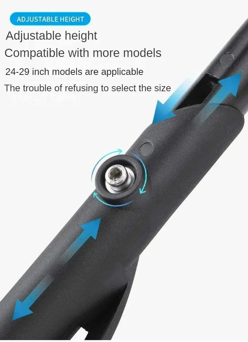 2 ‌ 026 Verstelbare fietsstandaard Zijstandaard van aluminiumlegering voor MTB opvouwbare elektrische fietsen, sneeuwvoertuigen, 24-29 inch universele pasvorm