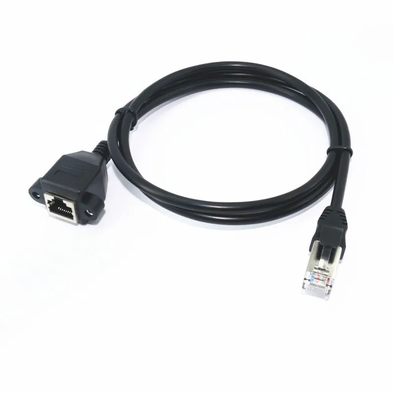 Cable 8P8C FTP STP UTP RJ45 macho a hembra 100M/1000M de velocidad Cat5 Cat6e tornillo montaje en Panel Cable de extensión de red LAN Ethernet