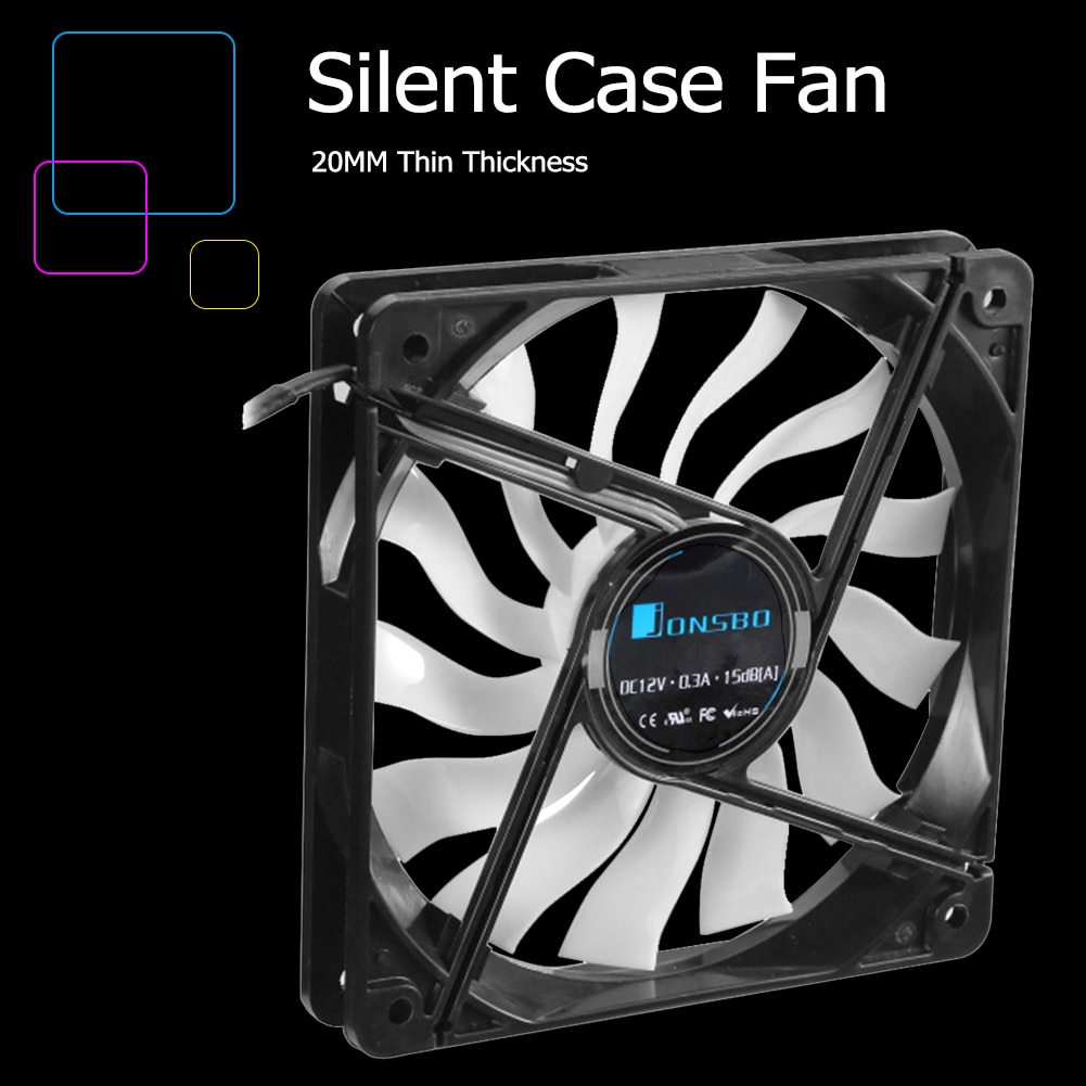 JONSBO 12020 ultra-thin fan 120mm Silent Desktop Computer Chassis Fan CPU Cooler Cooling Fan 4Pin 3Pin PC Case Fan for computer
