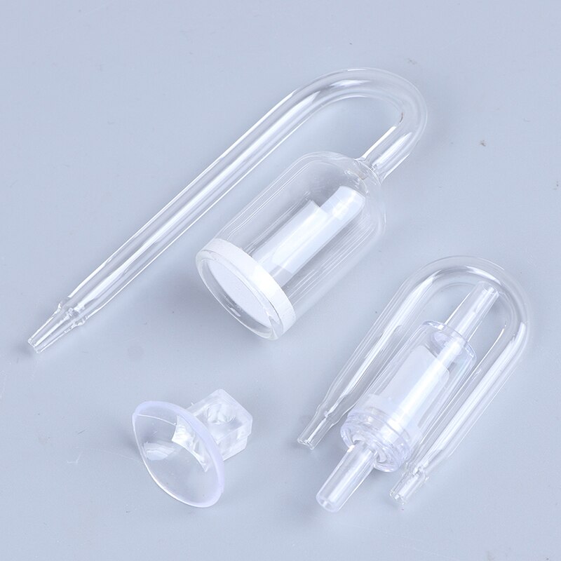 Aquarium Glas CO2 Diffusor Überprüfen Ventil U bilden Glas Rohr Saugnapf Bausatz Für Aquarium Aquarium Überprüfen Ventil einstellen CO2 Zerstäuber: WT