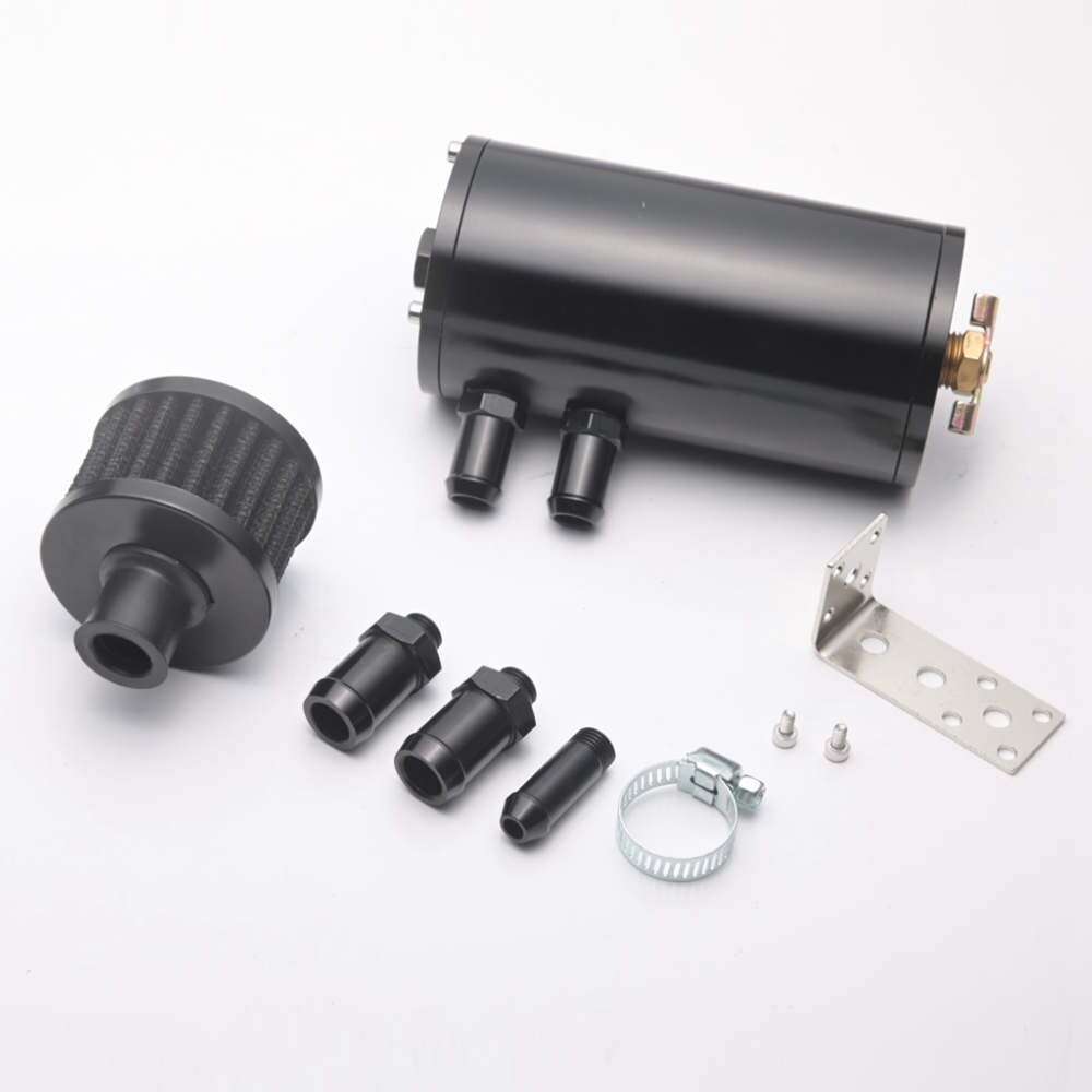 EPMAN Universal, tanque de captura de aceite con volantes cepillado, lata con filtro de ventilación, EPJYH021-AF de tanque de refrigerante redondo de aluminio para coche