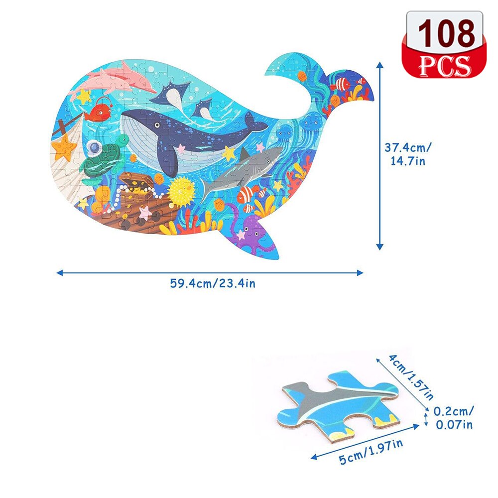 Dinosaur puzzles for children, educational learning toy, animal puzzle for children aged  ab 3 years, table game, toy: Black
