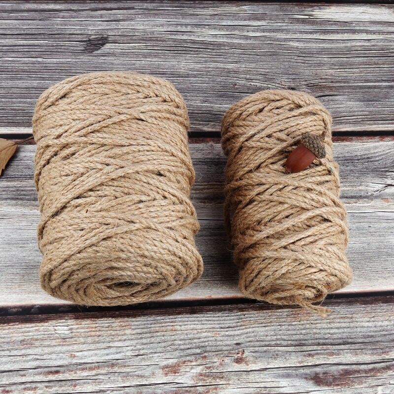 3mm 100m Natural Jute Hemp Rope Home Decoration Retro Style DIY Craft Cord Decorative Rope Handmade