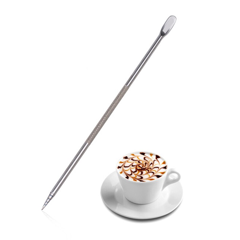 Aguja de café de acero inoxidable, palo de café, accesorios para hornear, herramientas de decoración de café de 13,5 CM, utensilios de cocina
