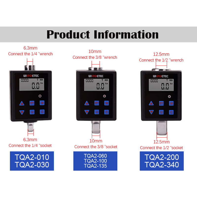 Electronic Digital Display Torque Adapter 0.3-340NM Torque Meter Connector Wrench Torque Measurement Auto Repair Tool