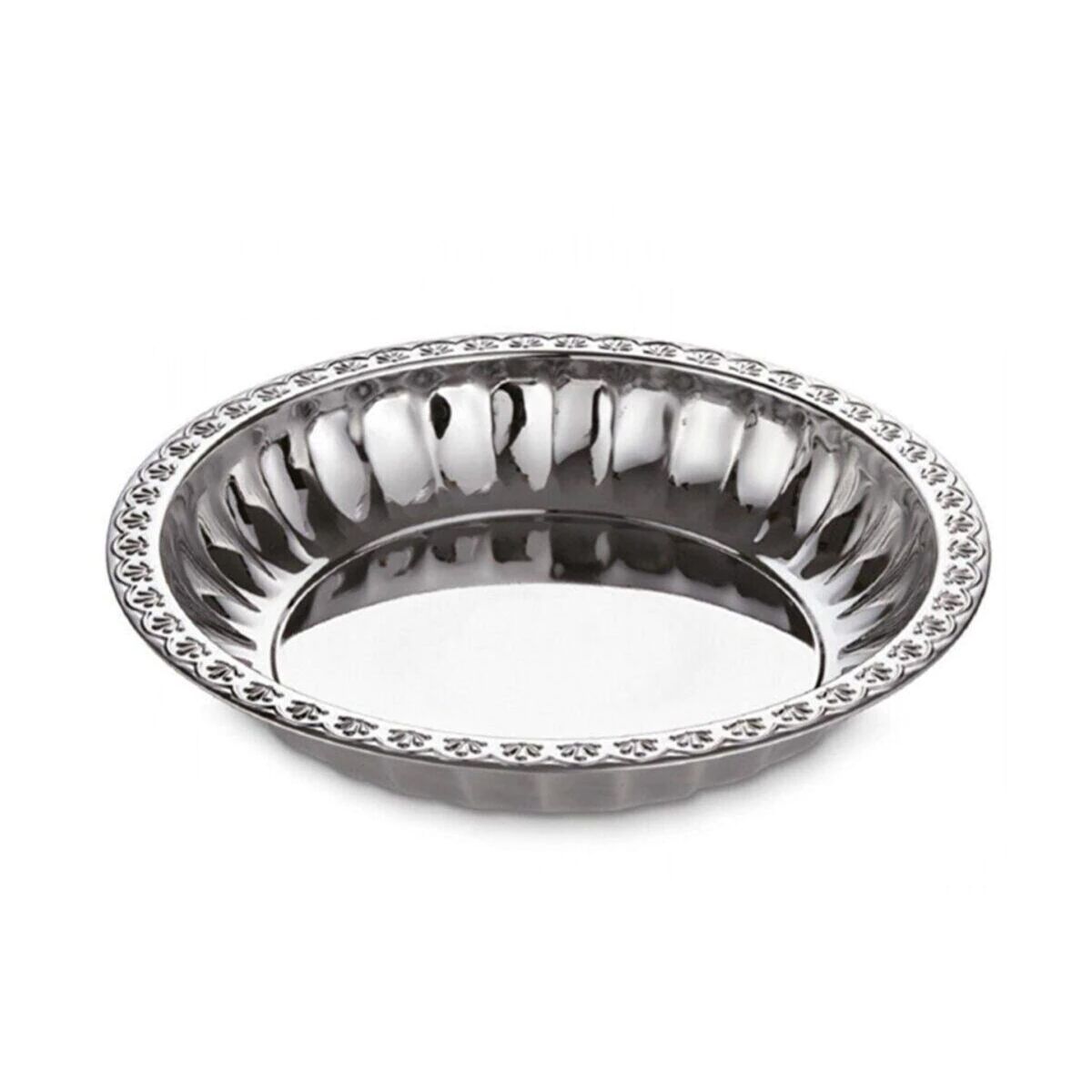 Stainless Steel Salad Plate Presentation Pasta Bowl Fruit Plates Authentic Tableware Souvenirs 23x27x30 Cm Size 3 Pieces
