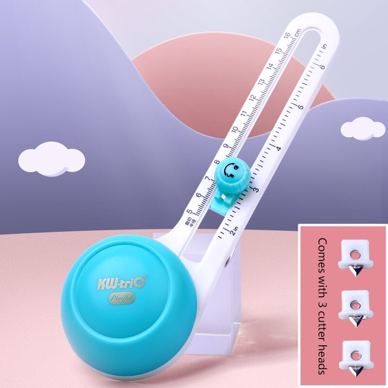 Rotary Paper Cutter Set with 3 Blades Circle Paper Cutting Tools Dual-scale for Kids DIY Invitations Cards Photo Album