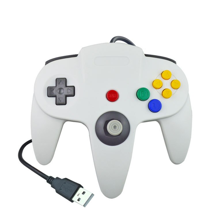 USB Wired Gamepad for Nintendo 64 Host N64 Controller Joystick for For Classic Nintendo 64 Console Games for Mac Computer PC: White