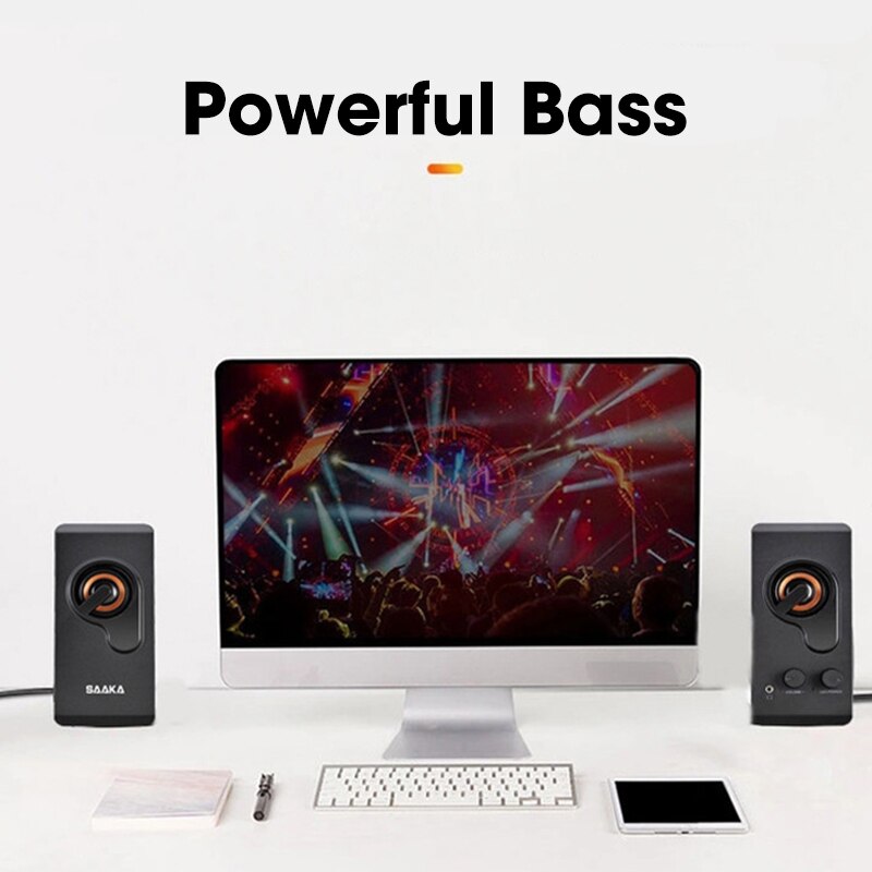 Altavoces envolvente 4D para ordenador portátil, barra de sonido de graves estéreo, Subwoofer, Sistema de música HIFI, no Bluetooth, USB